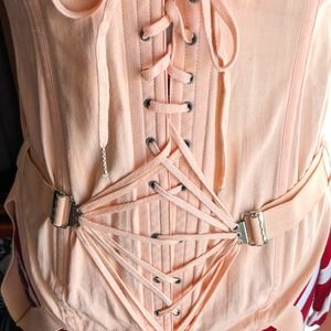 Camp Medical Corset Garter Belt Vintage Pink Cotton